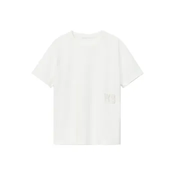 Alexander Wang Drop Shoulder Sleeve T Shirt Women's White