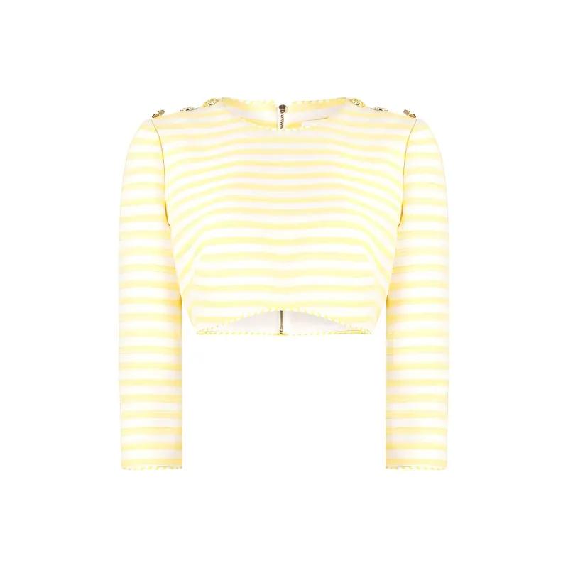 Zimmermann Embroidered striped Cropped Top-0