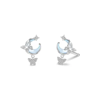 NUSQ S925 Silver Earrings Women's