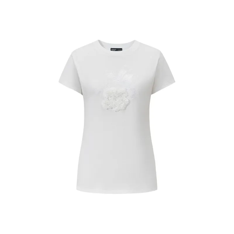 Shanghai Tang X Jacky Tsai Ruffled appliqué T shirt-0