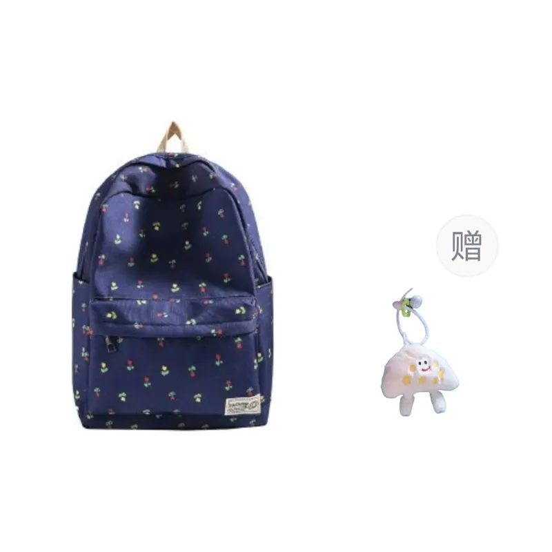 URBAN FOREST Canvas Backpack Unisex Light Blue/Dark Blue-3
