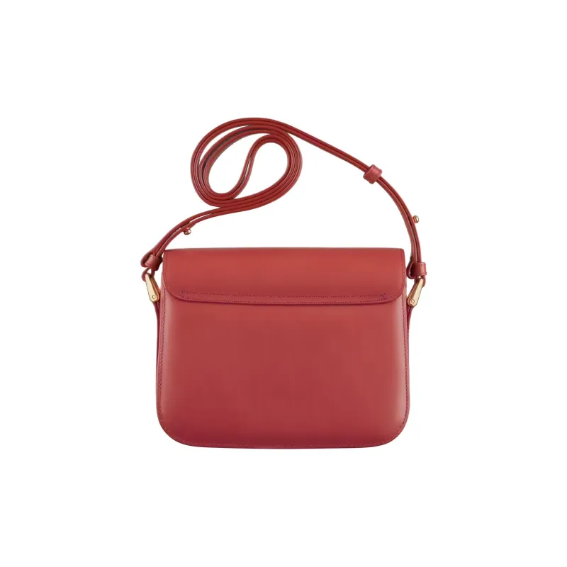 A.P.C Grace Cow Leather Crossbody Bag, Shoulder Bag Small Size Women's Red-2