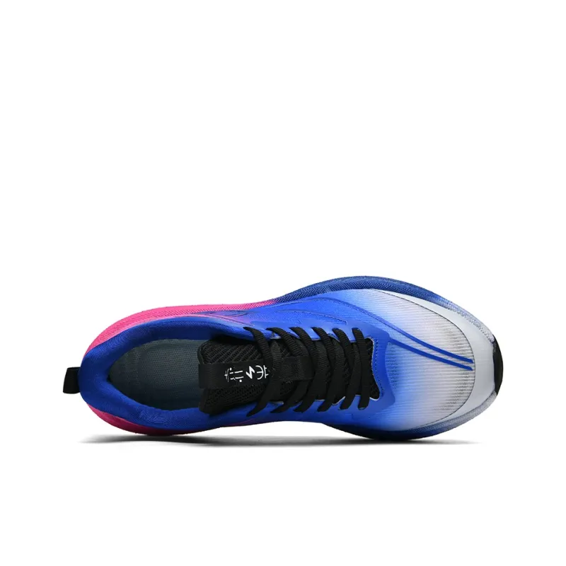 Kuding Running Shoes Unisex Low Top Electric Blue/Grass Green/Flint Red-3