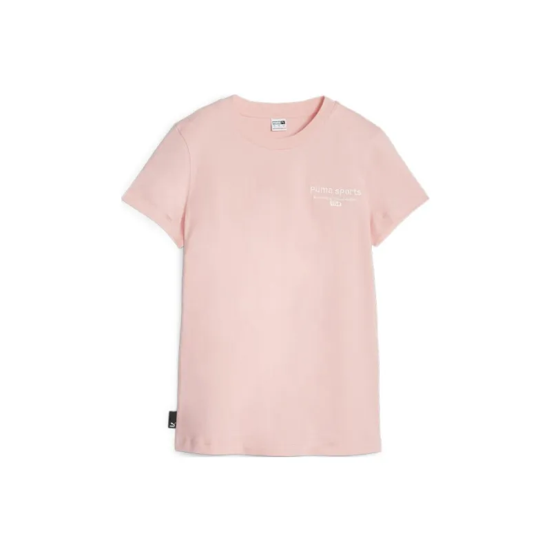 PUMA TEAM Graphic Tee T Shirt Women's Pink-0