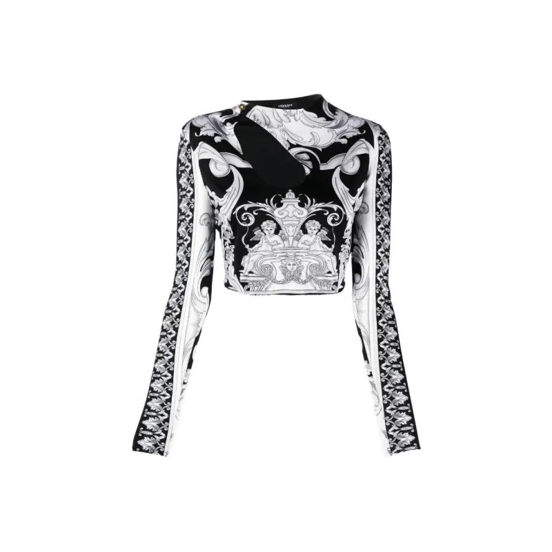 VERSACE Barocco print Crop Top-0