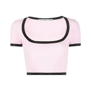 Alexander Wang Logo Detailed Crop Top