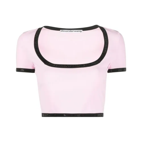 Alexander Wang Logo Detailed Crop Top
