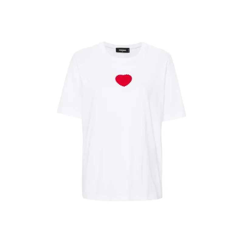 DSQUARED2 Heart patch Cotton T shirt-0
