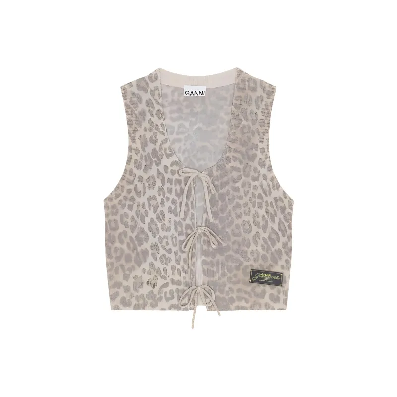 GANNI Tank Tops Women's Leopard Print-0
