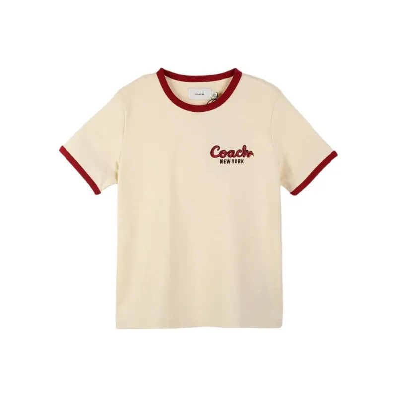 COACH T Shirts Women's Beige-0