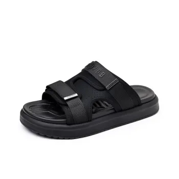 VAEL Rubber Sole Odor Resistant Slide Slippers Men's Black