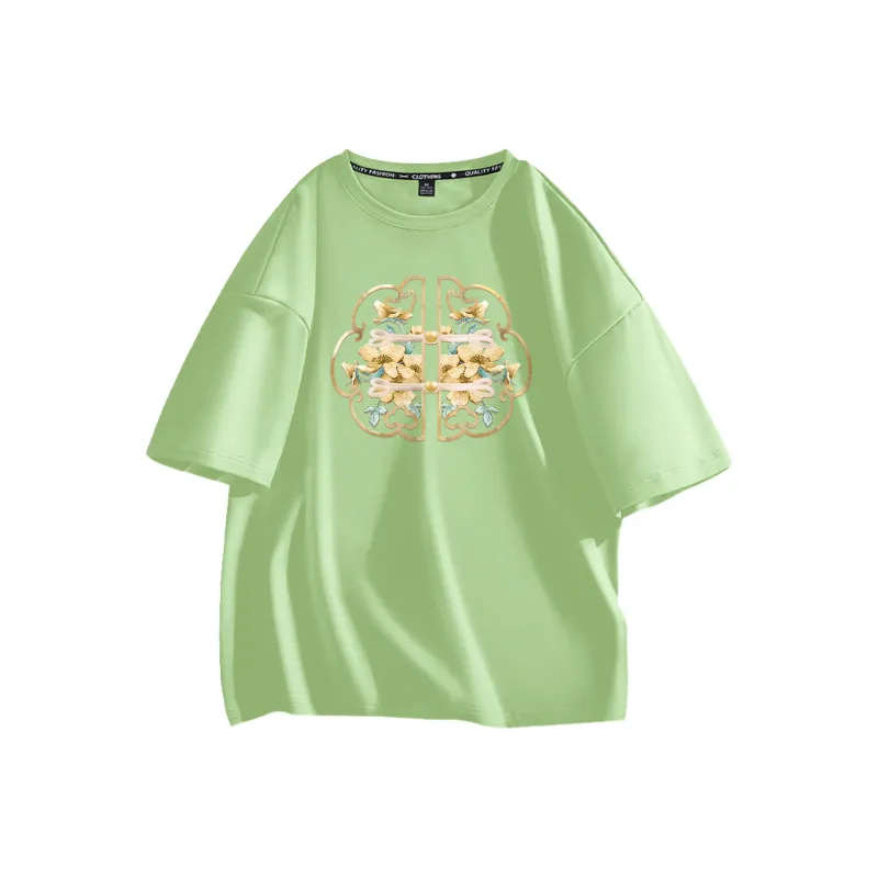 Cotton Drop Shoulder Sleeve T Shirt Women's-12