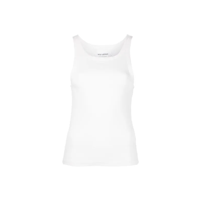 NILI LOTAN Ribbed Cotton Vest Top-0
