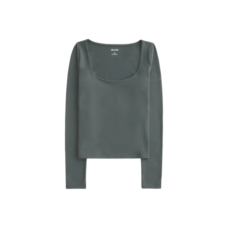 Hollister T-Shirt Women's Olive Green-0