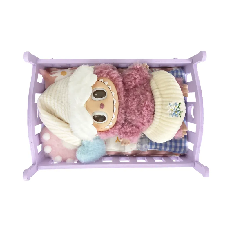 [Modified Doll] POP MART Labubu THEMONSTERS Heartbeat Macaron Collection Good Night's Bed, Cute Hang Tag Box 17cm-9