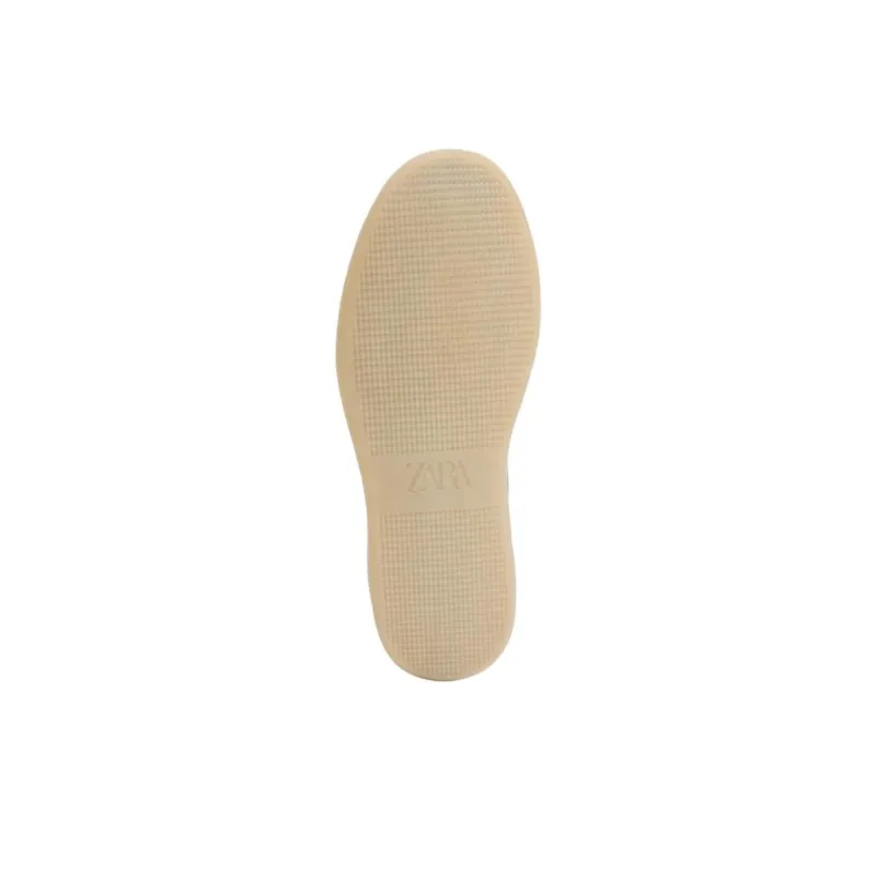 ZARA Low Top Skateboard Shoes Women's Light Beige Yellow-5