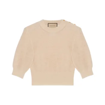 GUCCI Fine knit Puff sleeve T shirt