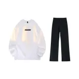 White Long-Sleeved Shirt+Black Jeans