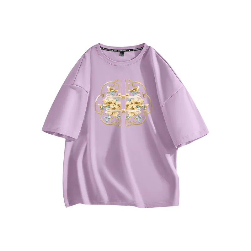 Cotton Drop Shoulder Sleeve T Shirt Women's-36