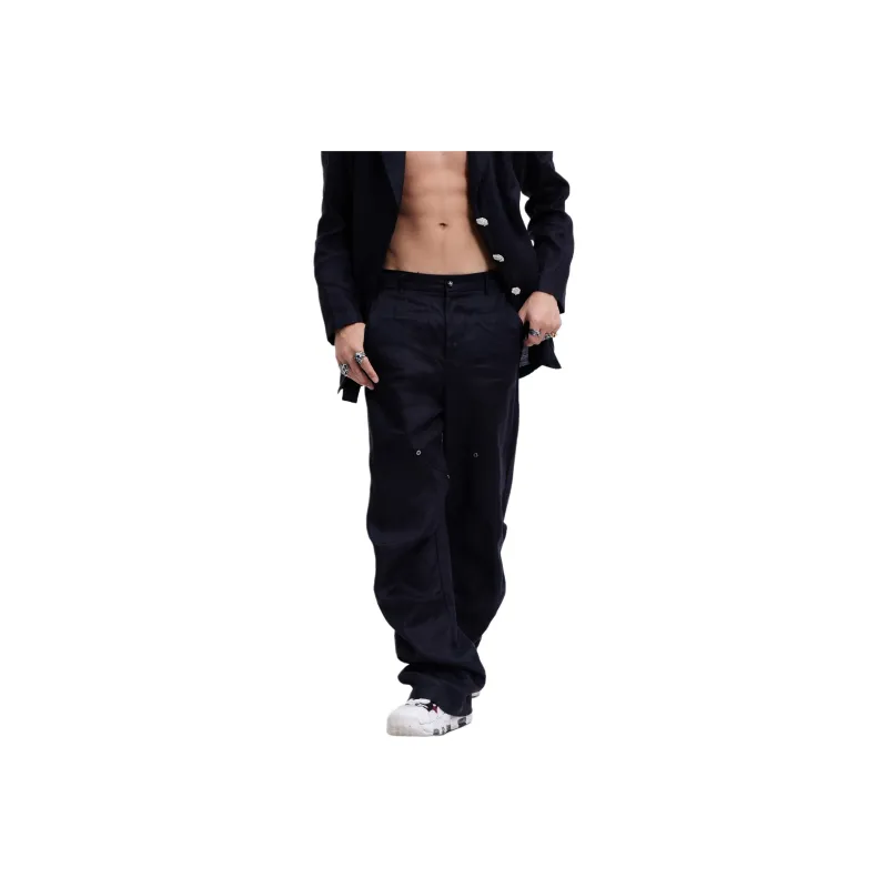 REJJ Casual Pants Men Black-0