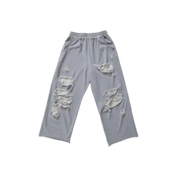 Jaded London Drift Series Drift Collection Distressed Grey Marl Loopback Monster Joggers Casual Pants Men's Gray