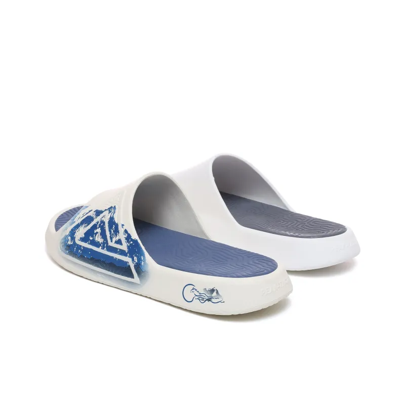 PEAK Extreme National Creativity Quiet Slip Resistant Cushioning Slide Slippers Men's Blue Gray Mismatched-4