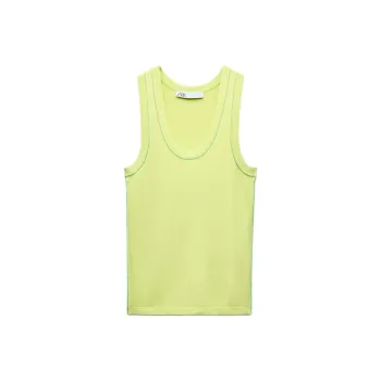 ZARA Tank Tops Women's Green