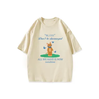 ILYOIL Drop Shoulder Sleeve T Shirt Unisex
