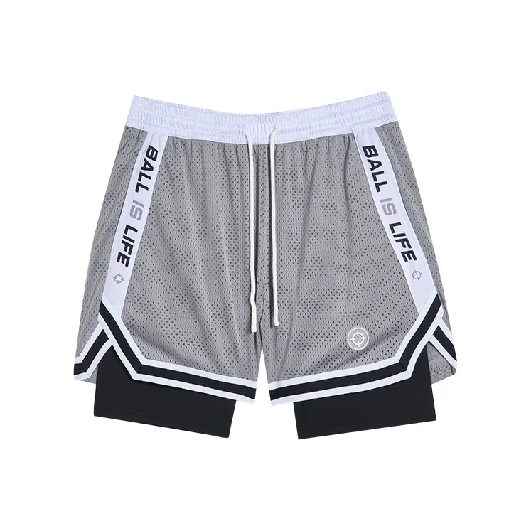 RIGORER Sports Knitted Fabric Mock Two Piece Compression Shorts Unisex-7