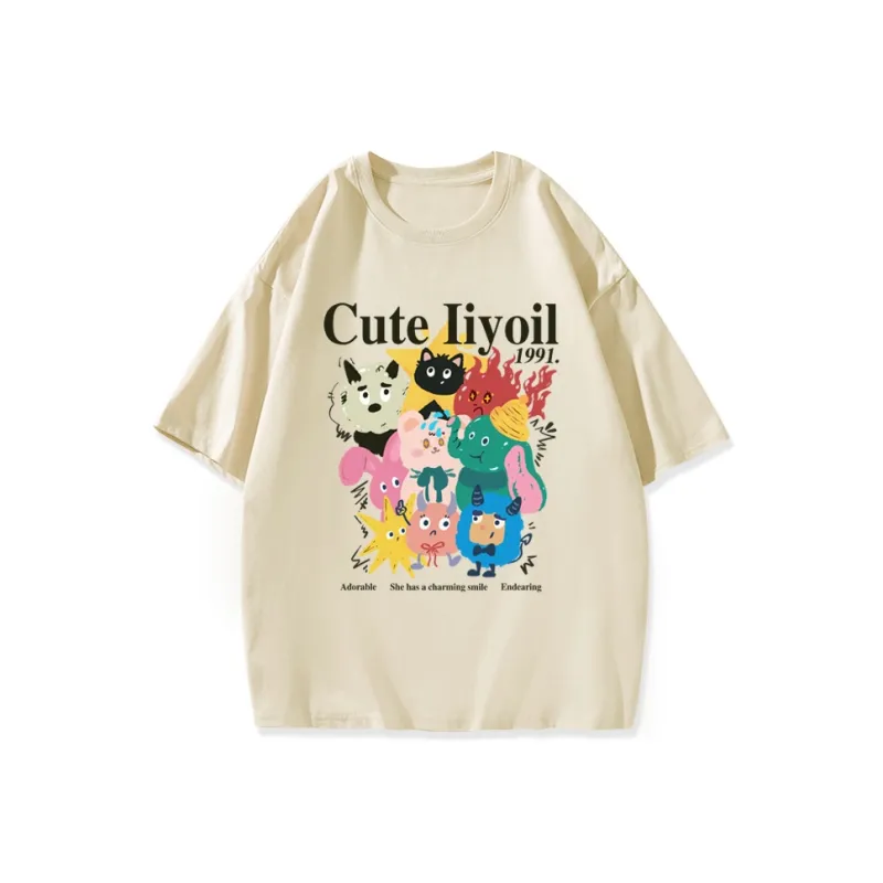 ILYOIL Drop Shoulder Sleeve T Shirt Unisex-12