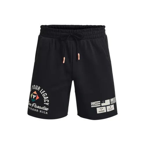 Under Armour Men's Project Rock Heavyweight Terry Shorts Black