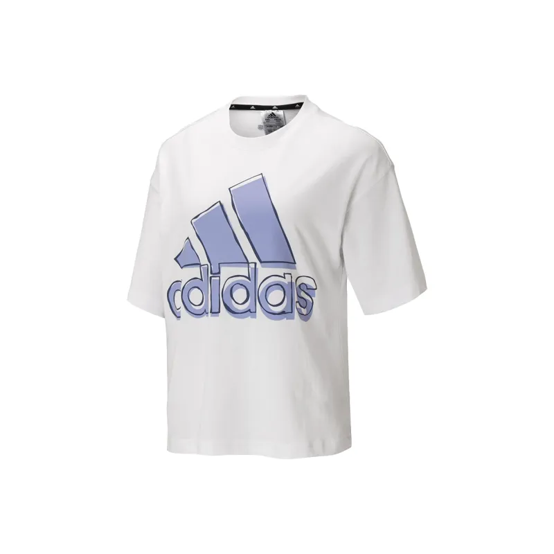 Adidas Set in Sleeve T Shirt Women's White-0