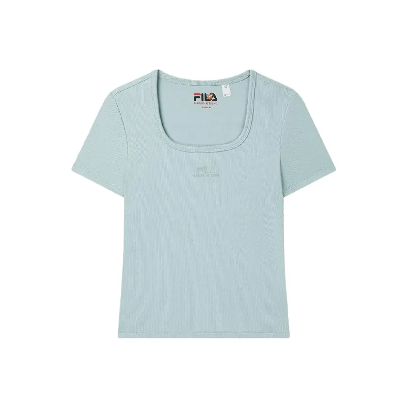 FILA x MAISON KITSUNE ORIGINALE T Shirt Women's Fruit Gray Green-0