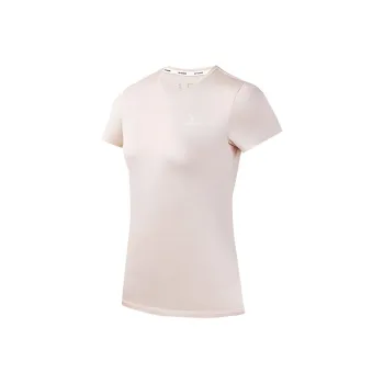 QIAODAN T Shirt Women's Sheer Pink Yarn
