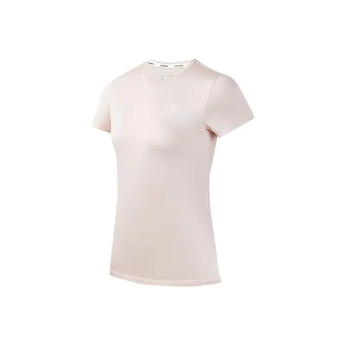 QIAODAN T Shirt Women's Sheer Pink Yarn