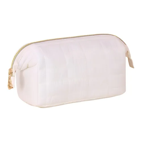 LETOO Quilted Cotton Makeup Bag Women's Milk White/Cherry Blossom Pink/Classic Black