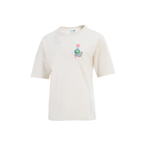 PUMA Set in Sleeve T Shirt Women's Ecru