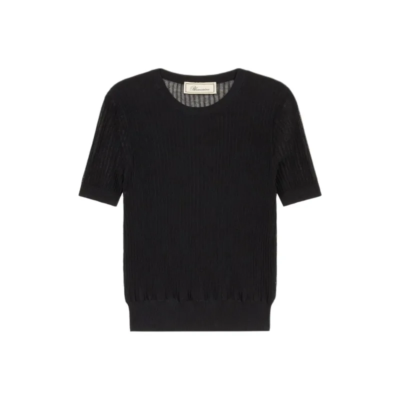 Blumarine Ribbed knit T shirt-0