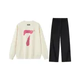 Creamy Apricot Sweatshirt+Black Jeans