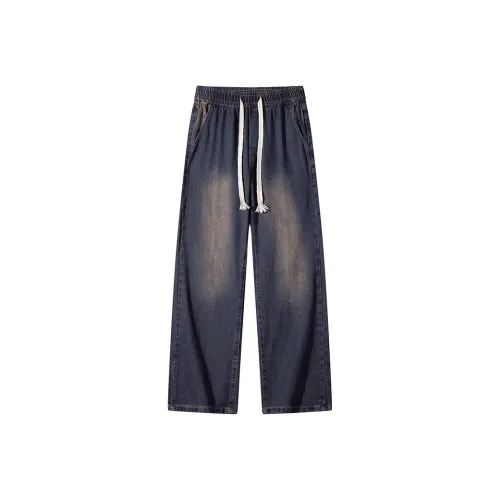 ERMANNO FIRENZE Kristallverzierte Jeans Blau