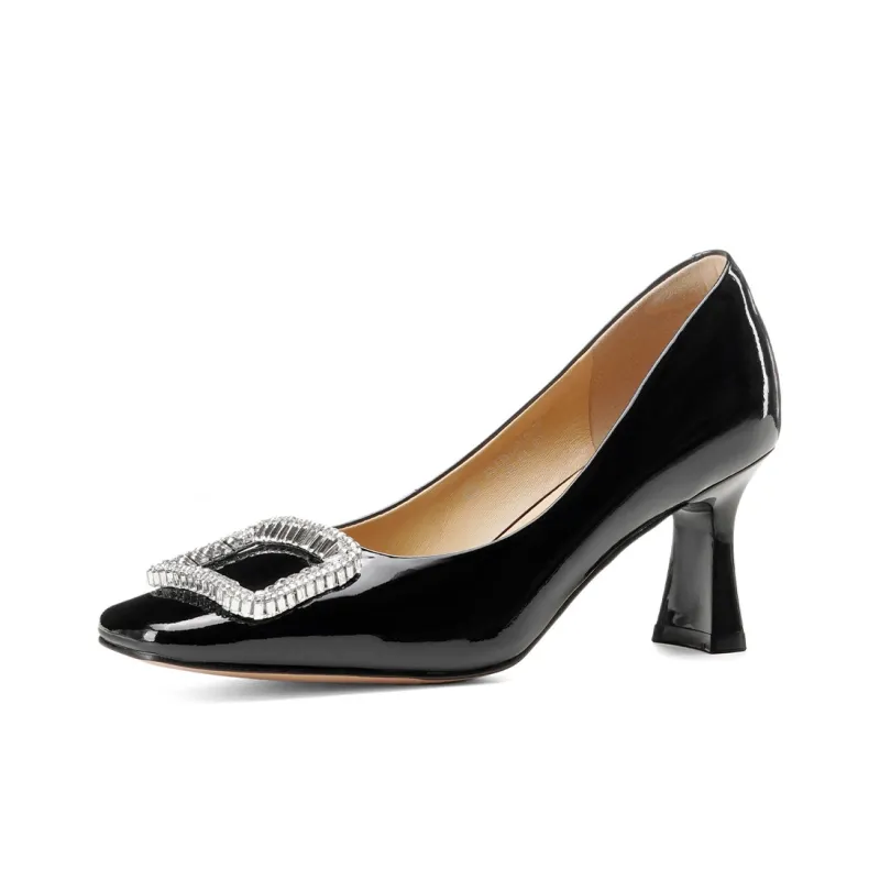GOLDLION Chunky Heel High Heels 7cm Women's-1