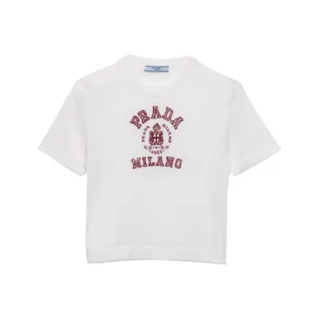 PRADA Logo Intarsia Knitted Top