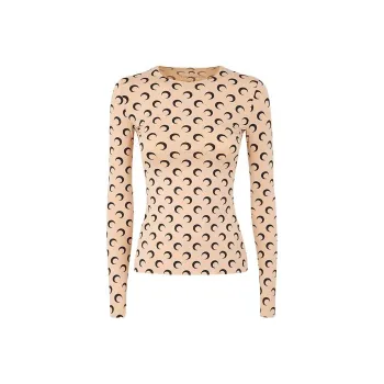 Marine Serre Moon Printed Crewneck T-Shirt