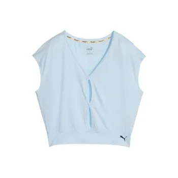 PUMA T Shirts Women's Aqua Blue