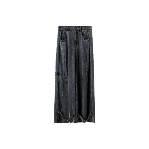 HUANXIANGZHE Casual Pants Unisex Black Gray Color