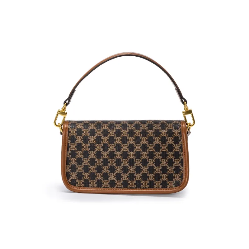 AQUASCUTUM PVC Spliced With Artificial Leather Crossbody One Shoulder Handbag Small Size Women's Coffee-4