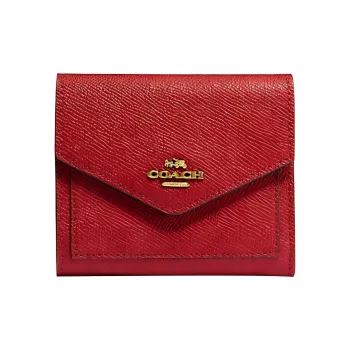 COACH Leather Card Holder, Coin Purse, Wallet Women's Red