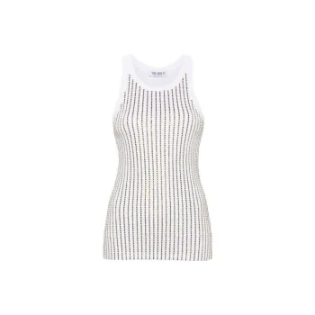 The Attico Crystal embellished Tank Top