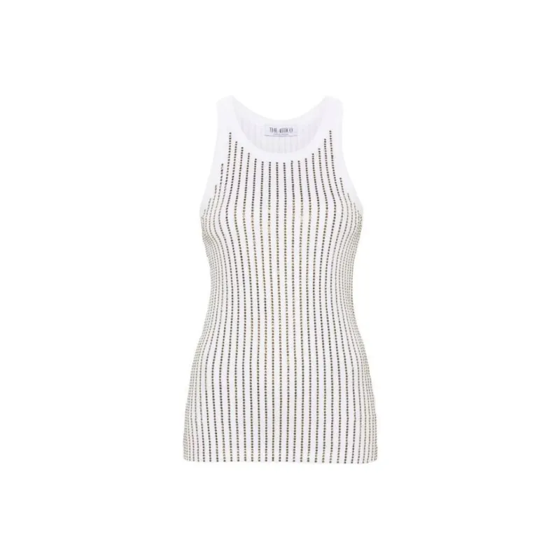 The Attico Crystal embellished Tank Top-0