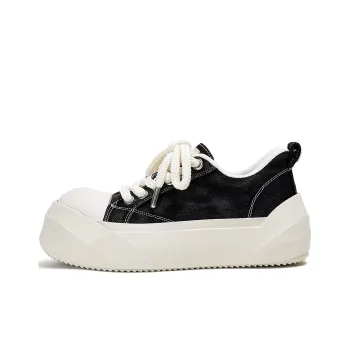 ADCDAVINCI Height Increasing Slip Resistant Low Top Canvas Shoes Unisex Black